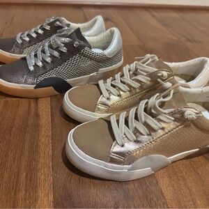 Dolce Vita Metallic Sneaker. Black or Rose Gold. 6.